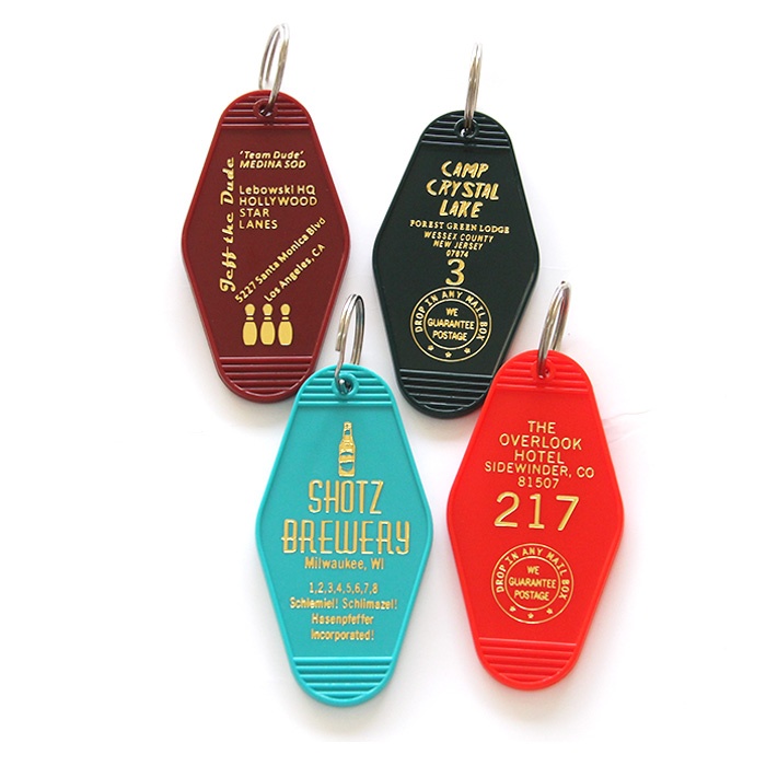Custom motel keychain.