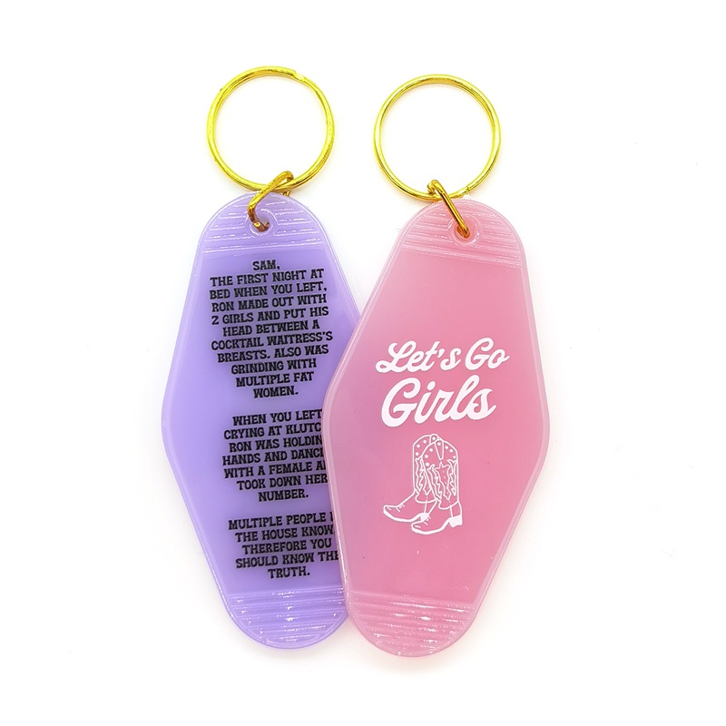 Custom motel keychain